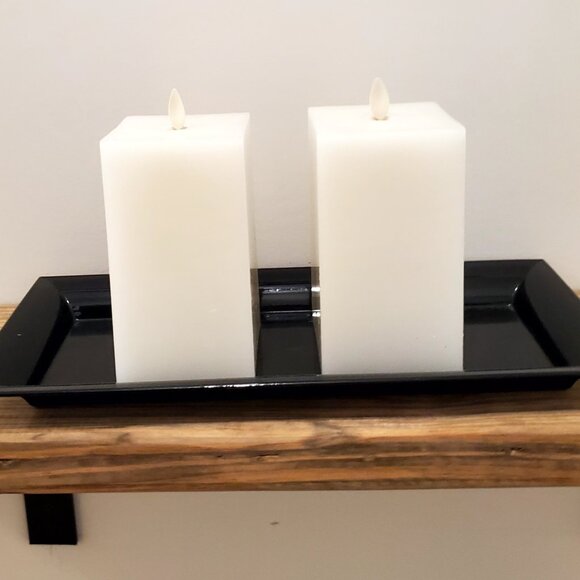 FLAMELESS LED PILLAR CANDLES AND TRAY SET - Picture 3 of 3